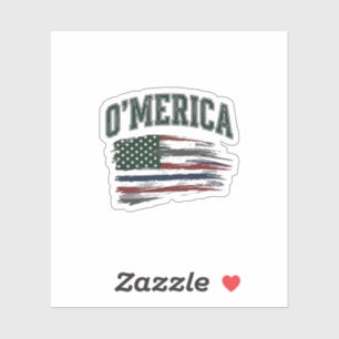 O’Merica Vintage Distressed Flag Skjorta Design_1 Klistermärken
