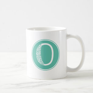 O Monogram för initial Blommigt Kaffemugg
