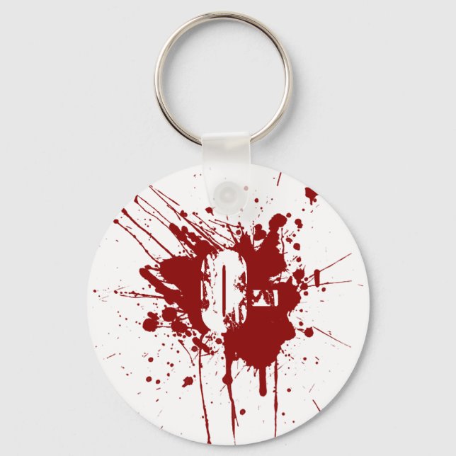 O Negativ blodtyp Donation Vampire Zombie Nyckelring (Framsida)