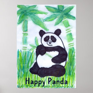 O.O. Lycklig Panda 16x23 Poster