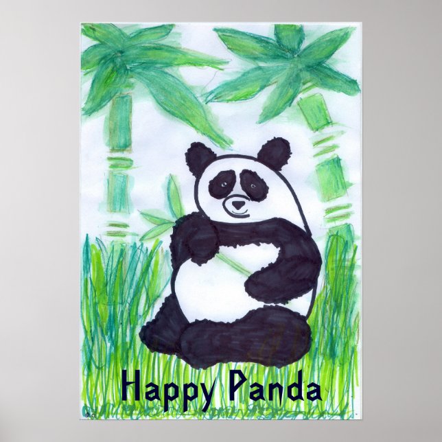 O.O. Lycklig Panda 16x23 Poster (Framsidan)
