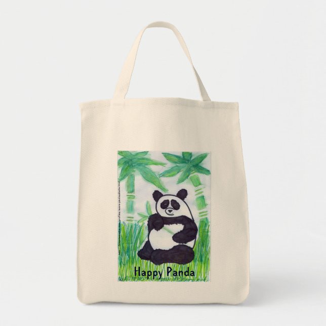 O.O. Lycklig Panda Organic Bag Tygkasse (Framsidan)