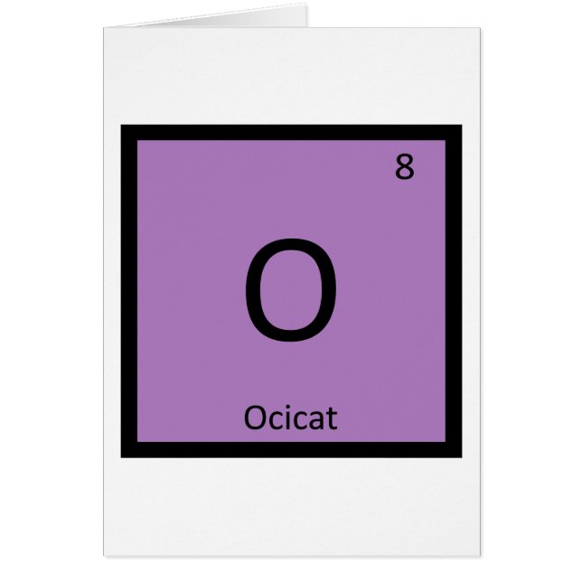 O - Ocicat Katt Kemi Periodiska Systemet Element Hälsningskort (Framsidan)