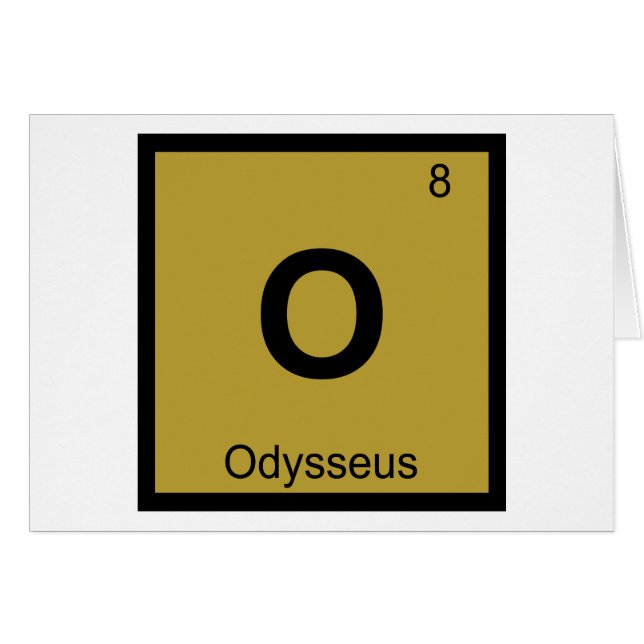 O - Odysseus Chemistry Periodic Bord Symbol Grek Hälsningskort (Framsidan Horizontal)