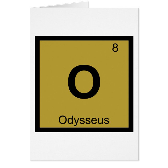 O - Odysseus Kemisk Periodiska Systemet Symbol Gre Hälsningskort (Framsidan)
