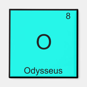 O - Odysseus Rolig T-Shirt med Kemiskt Elementsymb Magnet