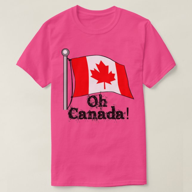 O Oh Canada Canadian Flagga Manar Women Kids Boys  T Shirt (Design framsida)