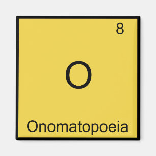 O - Onomatopoetiskt Roligt Kemiskt Element Symbol Magnet
