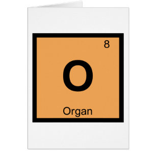 O - Orgel Musik Kemi Periodiska Systemets Symbol Hälsningskort