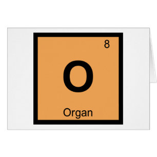 O - Orgel Musik Kemi Periodiska Systemets Symbol Hälsningskort