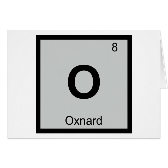 O - Oxnard California Kemi Periodiska Systemet Hälsningskort (Framsidan Horizontal)