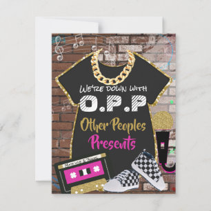 O.P.P Retro 90:s Hip hop Rosa Guld Tack Kort