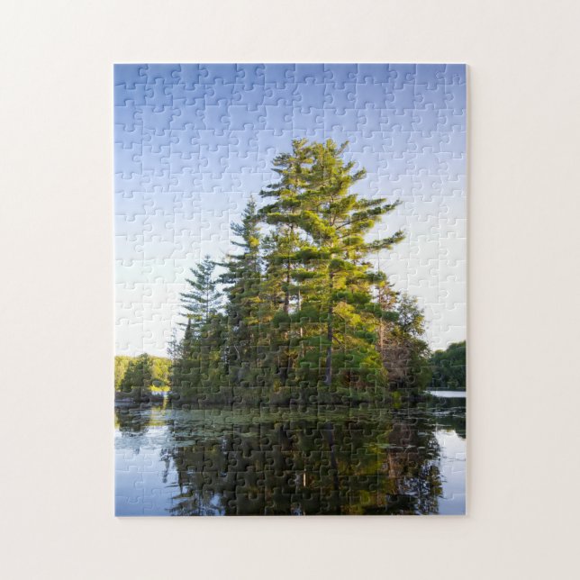 Ö på Long Pond-sjön Pussel (Vertikal)