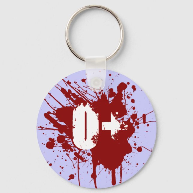 O Positiv blodtyp Donation Vampire Zombie Nyckelring (Framsida)