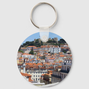 O Rossio e a Colina do Castelo, Lisboa, Portugal Nyckelring