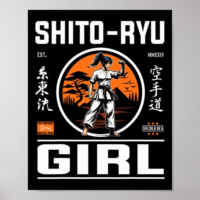 O Ryu Girl Precision och Stil in Karate Design! Poster (Framsidan)