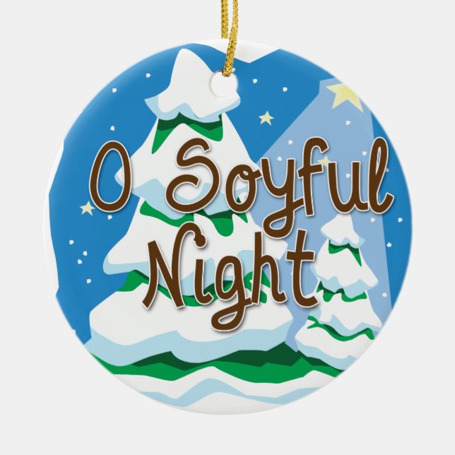 O Soyful Night Julgransprydnad Keramik (Framsidan)