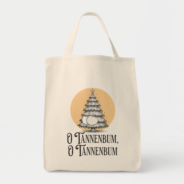 O Tannenbum Christmas tree butt bum funny tote Tygkasse (Framsidan)