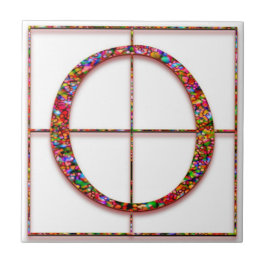 O Trajanus Red Anpassningsbar Monogram Tile Kakelplatta