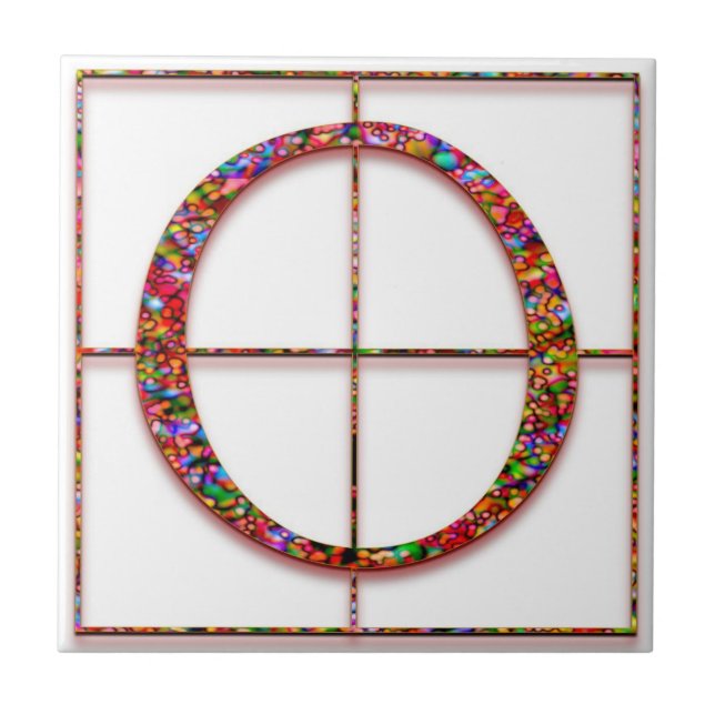 O Trajanus Red Anpassningsbar Monogram Tile Kakelplatta (Framsidan)