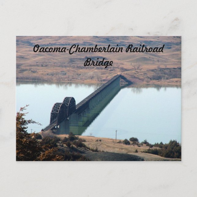 Oacoma-Chamberlain Railroad Bridge Vykort (Framsida)