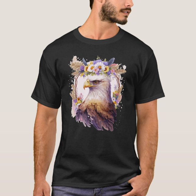 Öagelfåglar av Bett blommande Blommigt Krona T Shirt (Framsida)