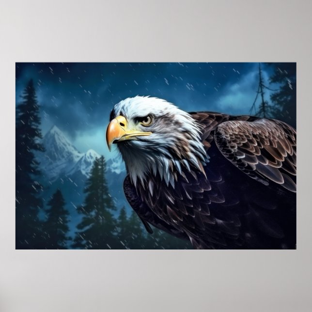 Öagle Animal Bird Majestic Wilderness Poster (Framsidan)