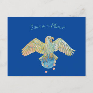 Öagle Carriage Earth Spara our Planet Blue Helg Vykort