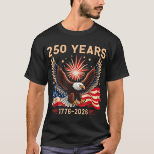 Öagle Flagga 250 år 1776 2026 250 Födelsedag 4:e T Shirt