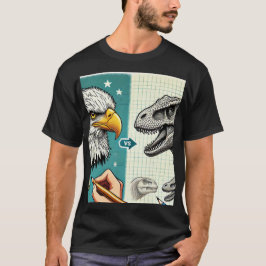 Öagle Head och Dinosaur Coloring T-Shirt