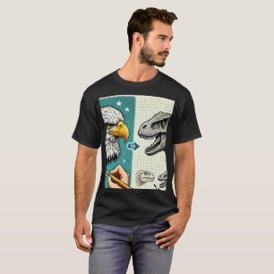 Öagle Head och Dinosaur Coloring T-Shirt