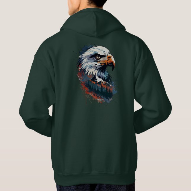 Öagle Head och Stylized Mountain Hoodie (Baksida)