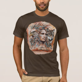 Öagle - Man - Varg - vattenfärgsdel 1 - Roligten F T Shirt
