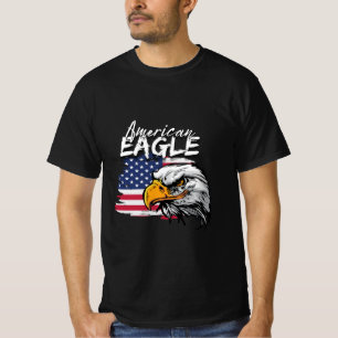 Öagle med amerikansk Flagga T Shirt