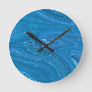 Öagle Öga 3 Coola Blue Abstrakt Clock Rund Klocka
