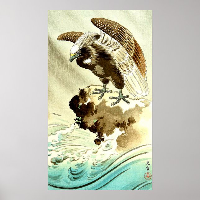 Öagle över Vågar Tsuchiya Koitsu 1930-talet Poster (Framsidan)