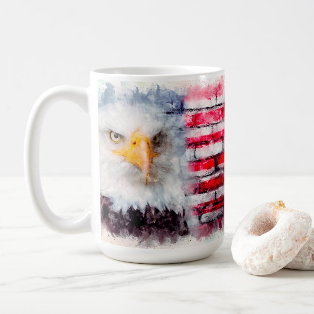 Öagle-profil på tegelvägg kaffemugg (Med munk)
