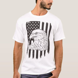 Öagle Soaring med amerikansk Flagga T Shirt