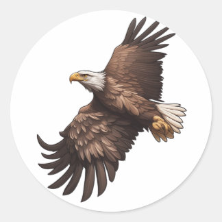 Öagle under flygning runt klistermärke