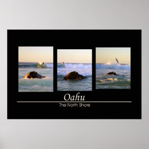 Oahu - den norr kusten - surfa poster