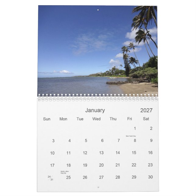 Oahu Hawaii 2013 kalender (Jan 2027)
