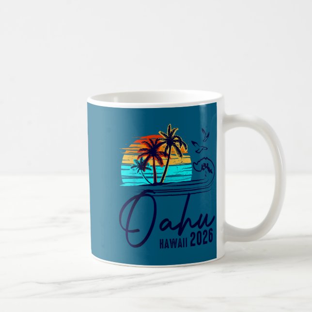 Oahu Hawaii 2026 Vacation Beach Matching Family Gr Kaffemugg (Höger)