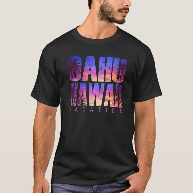Oahu Hawaii Beach Summer Vacation Matching Family  T Shirt (Framsida)