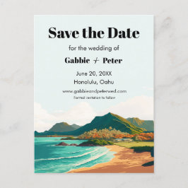 Oahu Hawaii Beach Wedding Datumet Vykort