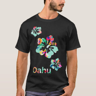 Oahu Hawaii Hawaiian Island Surfa Hibiscus Flower T Shirt