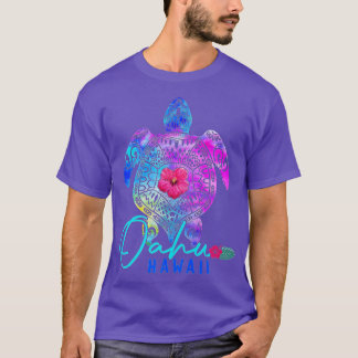 Oahu Hawaii Hawaiian Tie Dye Sea Turtle Vacation S T Shirt