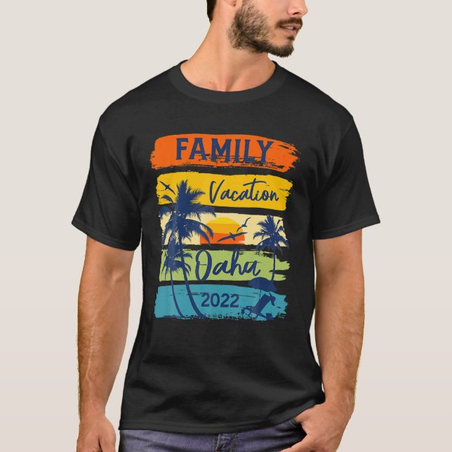 Oahu Hawaii Hawaiian Vacation 2022 Matching Family T Shirt (Framsida)