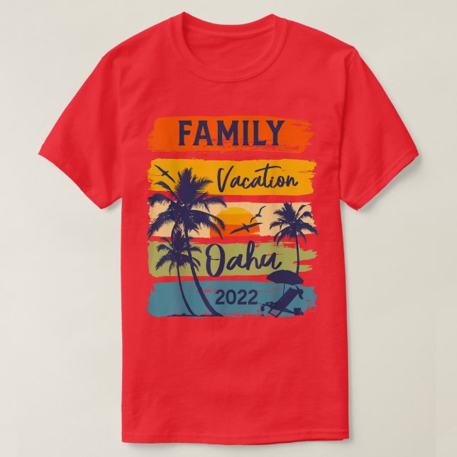 Oahu Hawaii Hawaiian Vacation 2022 Matching Family T Shirt (Design framsida)