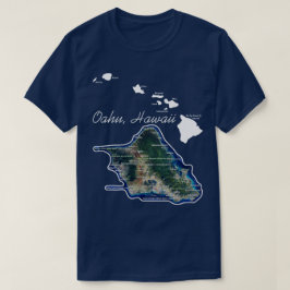 Oahu Hawaii med Hawaiianska öarna T Shirt