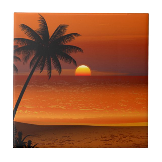 Oahu hawaii, norra kustvykort kakelplatta (Framsidan)